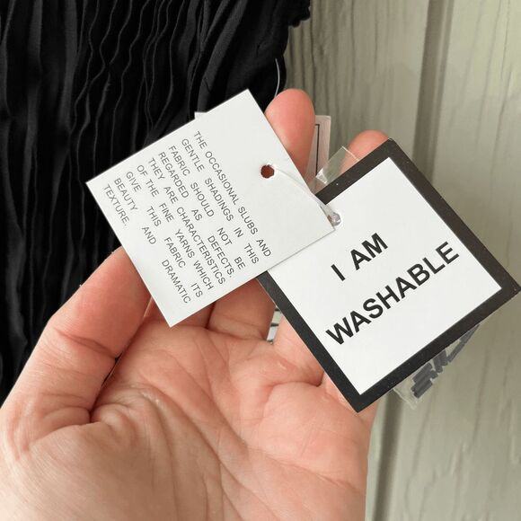 VTG NWT Kaelyn-Max Black Beaded Crinkle Top L Sheer Y2K Party Blouse Deadstock - Picture 5 of 10